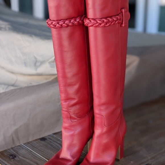 VALENTINO BOOTS-BURGUNDY RED - Picture 10 of 13